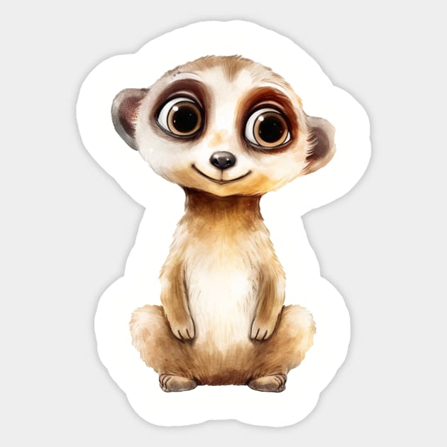 Meerkat Watercolor Sticker by FluffigerSchuh